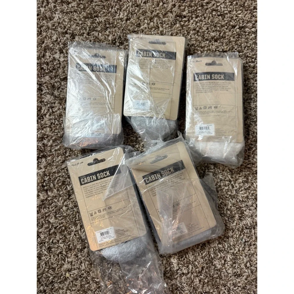 Field & Stream Youth Cozy Cabin Sock 5 Pack Grey Aloe Infused Kids OS 96616